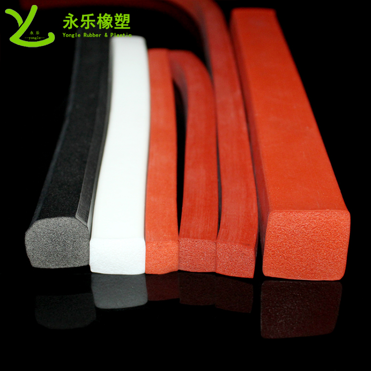 擠出防撞發(fā)泡硅膠條，阻燃發(fā)泡硅膠條，無氣味門窗發(fā)泡硅膠密封條
