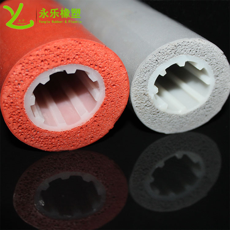 靜海復(fù)合發(fā)泡硅膠管，耐高溫發(fā)泡硅膠管，保溫發(fā)泡硅膠管