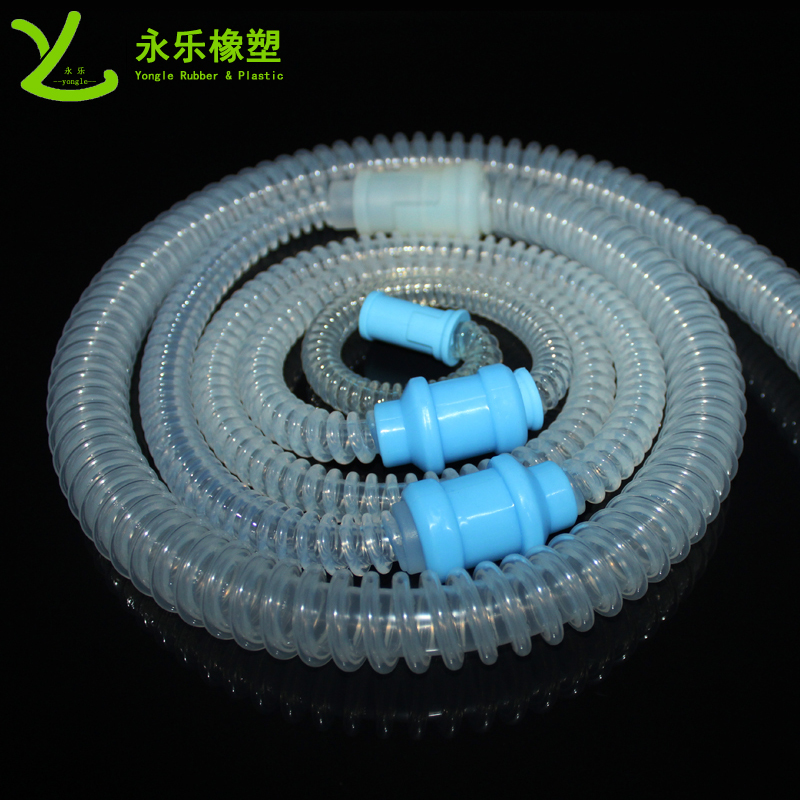 呼吸機(jī)硅膠波紋管，透明硅膠波紋管，擠出波紋硅膠管