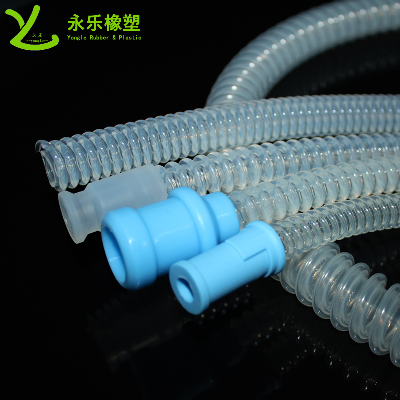 呼吸機(jī)硅膠波紋管，透明硅膠波紋管，擠出波紋硅膠管
