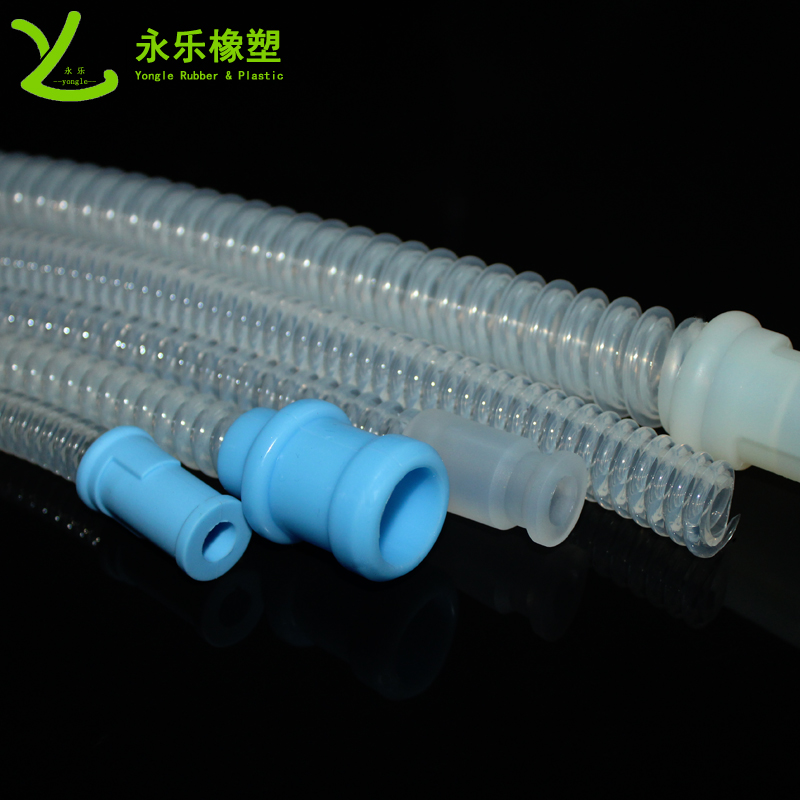 呼吸機(jī)硅膠波紋管，透明硅膠波紋管，擠出波紋硅膠管